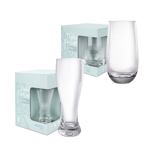 Combo Vaso Cerveza + Vaso Alto Vidrio