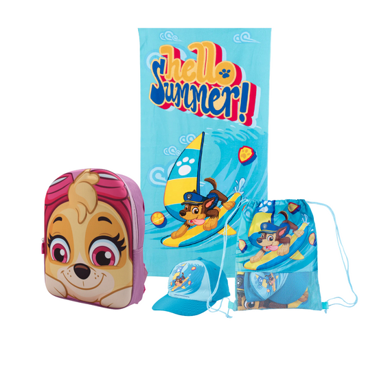 Combo Mochila Infantil 3D Face Paw Patrol Skye + Toalla + Jockey + Bolso Paw Patrol