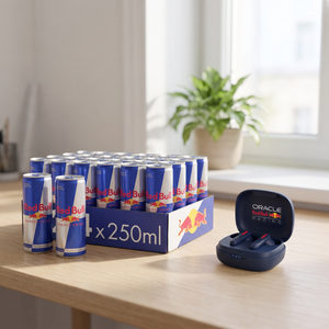 Combo Red Bull Original Caja 24 Latas 250 ml + Audífonos Bluetooth ORBR RB-EB140