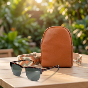 Combo Lentes de Sol Menorca + Bandolera Crossbag Gout Camel