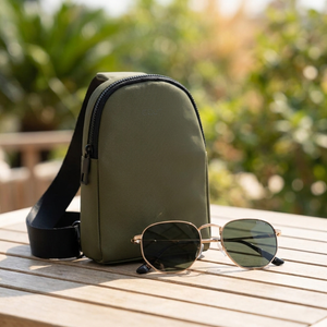 Combo Lentes de Sol Cala + Bandolera Crossbag Gout Verde Oscuro