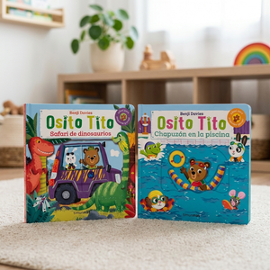 Combo 2 Libros Osito Tito: Safari de Dinosaurios y Chapuzón en la Piscina