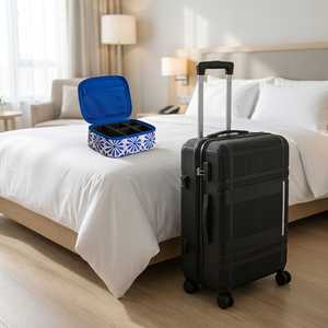 Combo Travel Bag Organizador Gout Aqua + Maleta Mediana Premium 24" Negra Marksman