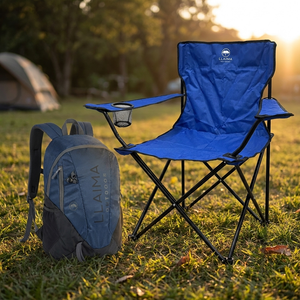 Combo Outdoor Llaima: Mochila 22 L Azul + Silla de Camping Plegable Azul