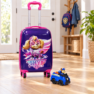 Combo Maleta Infantil 4 Ruedas Paw Patrol Niña + Vehículo Sustentable Chase