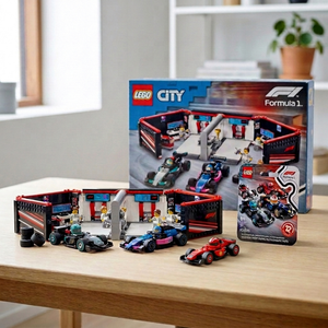 Combo LEGO® City Taller de F1 con Autos Mercedes-AMG y Alpine + LEGO® Autos F1 Coleccionables