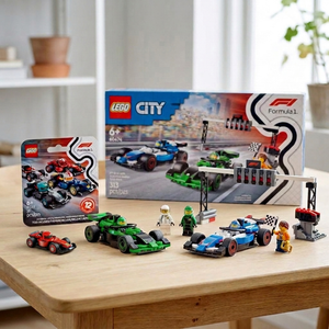 Combo LEGO® City Parrilla de F1 con Autos VCARB y Sauber + LEGO® Autos F1 Coleccionables