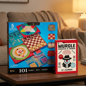 Combo Juego Familiar con 101 Juegos + Libro Murdle: Resuelve el Crimen