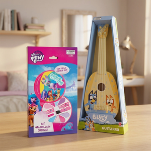 Combo Set de Maquillaje My Little Pony con Espejo + Guitarra Infantil Bluey 41 x 15 cm