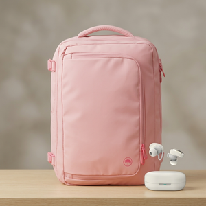 Combo Audífonos HiFuture Fusion TWS ANC Blanco + Mochila de Viaje Dakota 32L Rosado