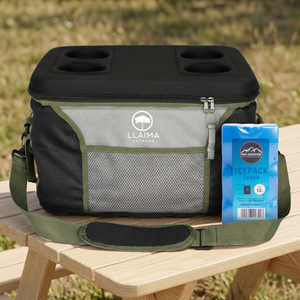 Combo Bolso Cooler 25L con Tapa Dura + Icepack Duro 2x400 g