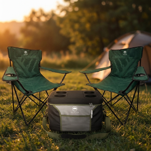 Combo Bolso Cooler 25 L con Tapa Dura y 2 Sillas de Camping Plegables Llaima Verde Oscuro