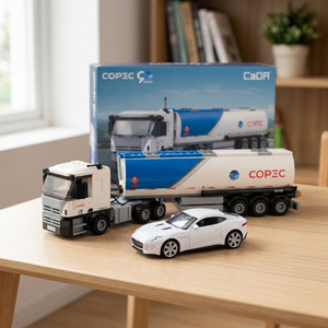 Combo Camión de Combustible Copec Set de Bloques 297 Piezas + Auto a Escala 1:43 Jaguar F-Type Coupé