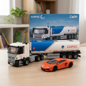 Combo Camión de Combustible Copec Set de Bloques 297 Piezas + Auto a Escala 1:43 Lamborghini Aventador Coupé