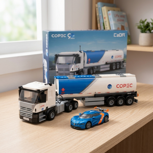 Combo Camión de Combustible Copec Set de Bloques 297 Piezas + Auto a Escala 1:43 Alpine A110-50