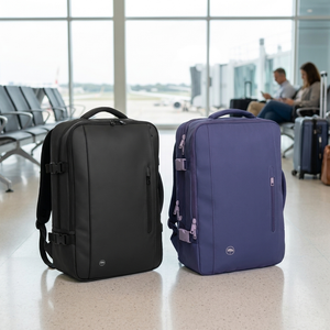 Combo 2 Mochilas de Viaje Viral Radal XL 40L Expandibles Negro y Morado Llaima