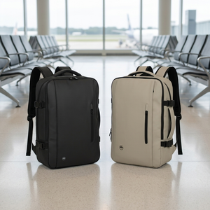 Combo 2 Mochilas de Viaje Viral Radal XL 40L Expandibles Negro y Arena Llaima