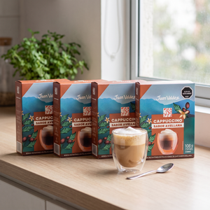 Combo 24 Sobres Cappuccino Instantáneo Juan Valdez Avellana (4 Displays x6)