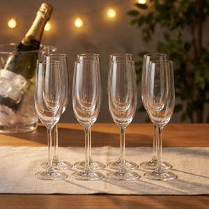 Combo 8 Copas de Champagne de Cristal 210 ml Maison Verre (2 Sets de 4)
