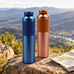 Combo 2 Botellas Térmicas Flask Doble Pared 500 ml Likelife Azul + Naranja