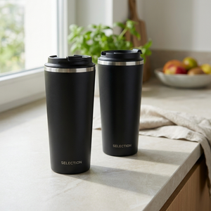 Combo 2 Mugs Térmicos de Acero Inoxidable 900 ml Likelife Negro