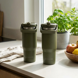 Combo 2 Mugs Térmicos de Acero Inoxidable 900 ml Likelife Oliva