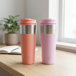 Combo 2 Mugs Metálicos Keep Coral y Lila