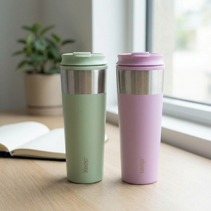 Combo 2 Mugs Metálicos Keep Pistacho y Lila