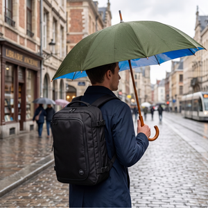 Combo Mochila Viaje Viral Dakota Expandible Llaima 32L + Paraguas Clásico Verde