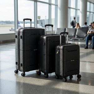 Combo 3 Maletas Conguillío Llaima Grande 115L, Mediana 79L y Cabina 49L Negras