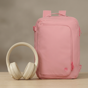 Combo Audífono Pulse ANC Beige + Mochila de Viaje Dakota 32L Rosado