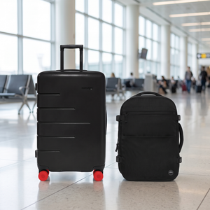 Combo Maleta de Cabina Destinations London Negra Expandible + Mochila de Viaje Viral Montana 36L Negro Llaima