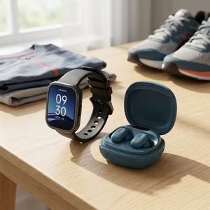 Combo Smartwatch HiFuture Zone 3 Negro + Audífonos Inalámbricos Bluetooth B Sound Azules