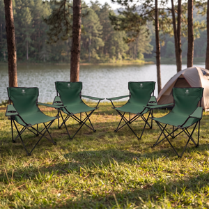 Combo 4 Sillas Camping Outdoor Plegables Llaima Verde Oscuro