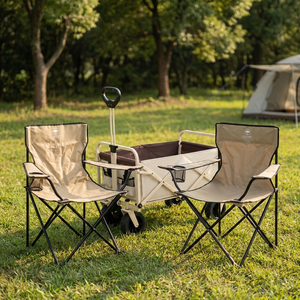 Combo 2 Sillas de Camping Llaima Caqui + Carrito Plegable Navigator Beige