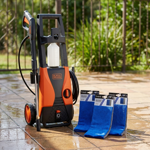 Combo Hidrolavadora 1512 PSI 1400W Black and Decker + 6 Paños de Microfibra Bequip (3 Sets de 2)