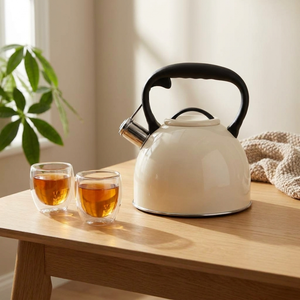 Combo Tetera Selene 3 L Crema + Set 2 Tazas Doble Pared 150 ml Bali