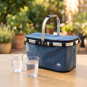 Combo Canasto Cooler Plegable 18 L Llaima + Set 2 Vasos Acrílicos 400 ml