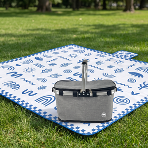 Combo Picnic: Cooler Plegable 18 L Gris Llaima + Manta 150 x 180 cm Glifos