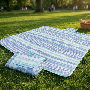 Combo 2 Mantas de Picnic Mashini 150 x 180 cm Diseño Cuadros