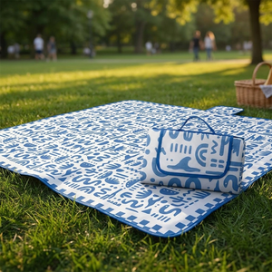 Combo 2 Mantas de Picnic Mashini 150 x 180 cm Diseño Glifos