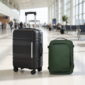 Combo Maleta de Cabina Premium 20" 40L Negro Marksman + Mochila de Viaje Viral Dakota 32L Expandible Verde Oscuro Llaima