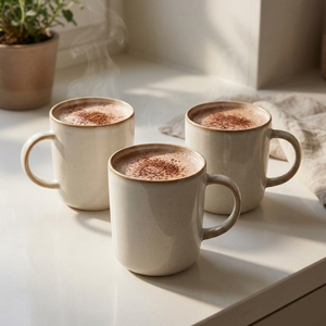 Combo 3 Mug de Cerámica Luxor 380 ml Crema Decoexpress