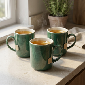 Combo 3 Mug de Cerámica Manaos 380 ml Verde Bosque Decoexpress