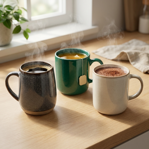 Combo 3 Mug de Cerámica Decoexpress Colmar 320 ml, Manaos y Luxor 380 ml