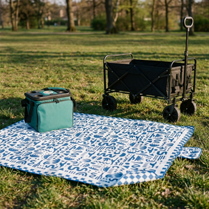 Combo Carrito Plegable Navigator 80 kg + Cooler Plegable Copec RallyMobil 20 L + Manta Picnic Mashini 150 x 180 cm Glifos