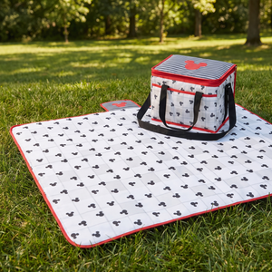 Combo Picnic Disney Mickey Verano: Manta Impermeable 150x180 cm + Bolso Cooler 34x22x25 cm