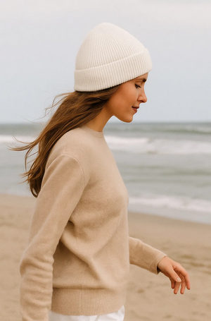 Gorro de punto Blanco con accesorio Pompón Intercambiable