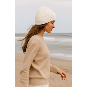 Gorro de punto Blanco con accesorio Pompón Intercambiable