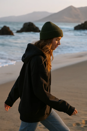 Gorro de punto Verde con accesorio Pompón Intercambiable